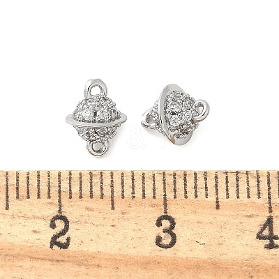 Brass Micro Pave Cubic Zirconia Connector Charms KK-U056-36P-1