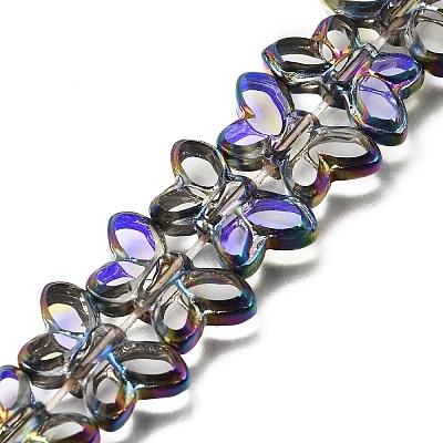 Electroplated Transparent Glass Beads Strands GL-CBA98F0-03A-1