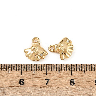 Ocean Theme Brass Micro Pave Cubic Zirconia Charms KK-F902-08R-G-1