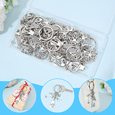 20Pcs Alloy Chemistry Theme Keychains KEYC-SC00040-1