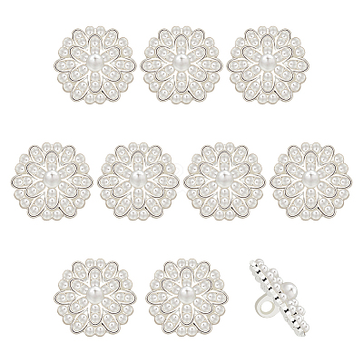 10Pcs 1-Hole Alloy Shank Buttons BUTT-FG0001-33-1