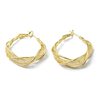 Crystal Rhinestone Hoop Earrings EJEW-D055-22G-1
