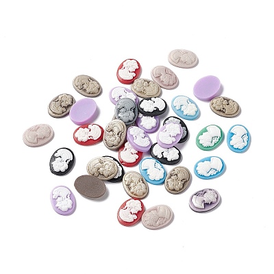 Cameos Opaque Resin Cabochons X-RESI-C016-01A-1