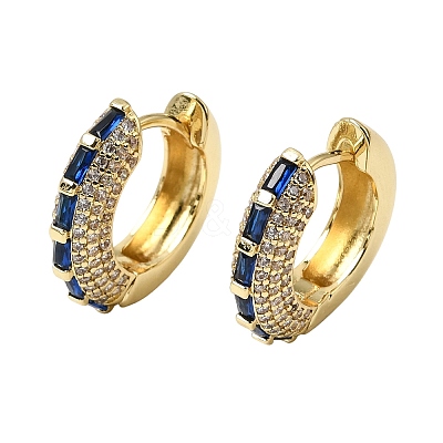 Brass Micro Pave Cubic Zirconia Hoop Earrings KK-CBA8324-22G-1