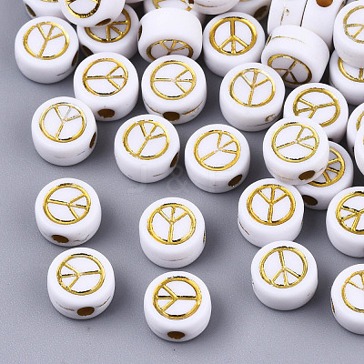 Opaque Acrylic Beads X-PACR-N006-003B-1