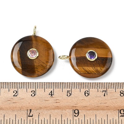 Natural Tiger Eye Pendants G-I391-02G-01-1