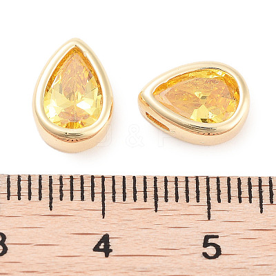 Brass Cubic Zirconia Beads KK-C051-60G-04-1