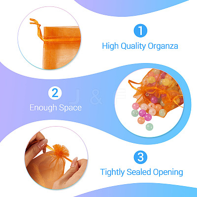 50Pcs Organza Bags Jewellery Storage Pouches Wedding Favour Party Mesh Drawstring Gift OP-TA0001-16B-1