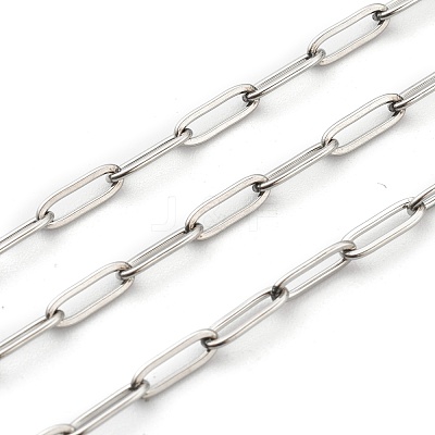 Non-Tarnish 3.28 Feet 304 Stainless Steel Paperclip Chains X-STAS-H111-04P-B-1