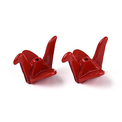 Rack Plating Spray Painted Alloy Beads PALLOY-T091-31E-1