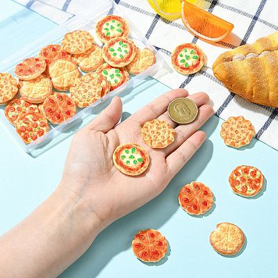 30Pcs 5 Styles Resin Imitation Pizza RESI-CJ0005-27-1