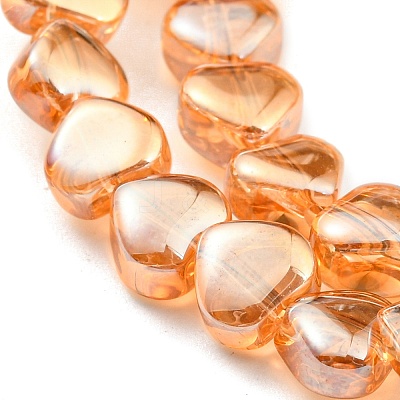 Pearl Luster Plated Electroplate Transparent Glass Beads Strands EGLA-G037-09A-PL03-1