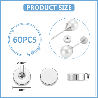 60Pcs 304 Stainless Steel Ear Nuts STAS-UN0064-21A-1