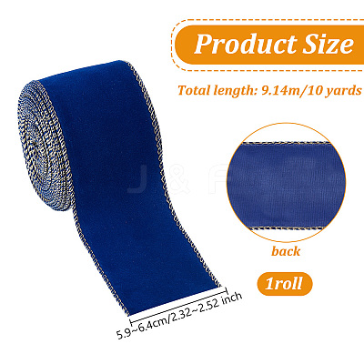 10 Yards Single Face Velvet Ribbon OCOR-WH0092-39C-1