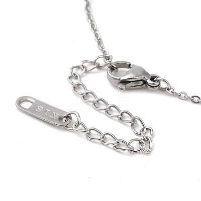 Heart with Evil Eye 304 Stainless Steel Enamel Pendant Necklaces NJEW-E104-05P-1