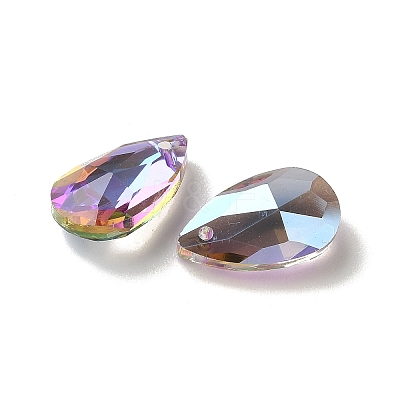 Faceted Teardrop Glass Pendants GLAA-O008-A30-1