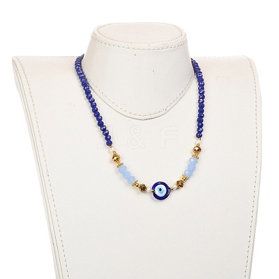Glass Beaded Necklaces NJEW-JN02937-1