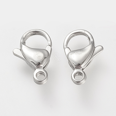 Tarnish Resistant 304 Stainless Steel Lobster Claw Clasps X-STAS-S066-15mm-15-1