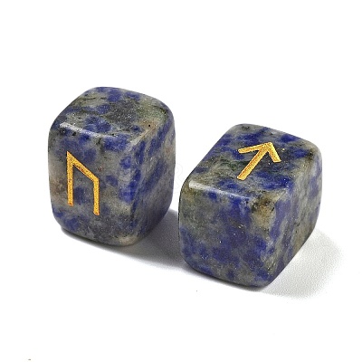 Rectangle Natural Blue Spot Jasper Rune Stones G-Z059-01K-1