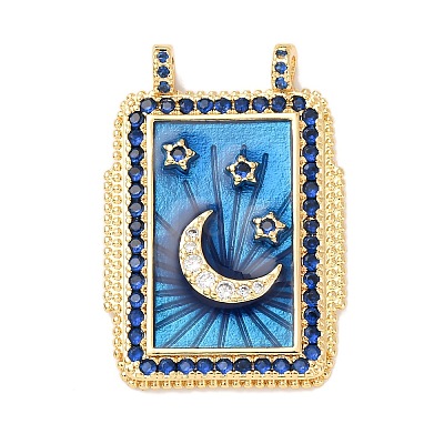 Brass Micro Pave Cubic Zirconia Pendants KK-K408-72G-03-1
