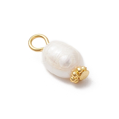 Natural Cultured Freshwater Pearl Rice Pendants PALLOY-JF03922-02-1