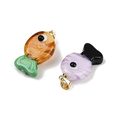 Handmade Lampwork Pendants X1-LAMP-A007-01G-03-1
