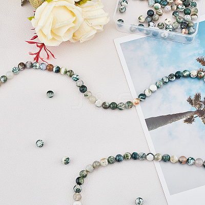 Natural Tree Agate Beads Strands G-OC0001-55-1