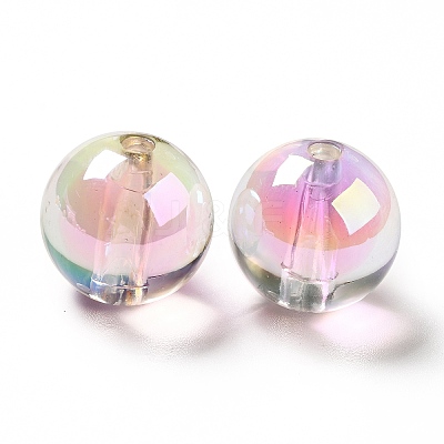 Two Tone UV Plating Rainbow Iridescent Acrylic Beads TACR-D010-03A-06-1