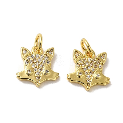 Rack Plating Brass Micro Pave Cubic Zirconia Pendants KK-K377-67G-1