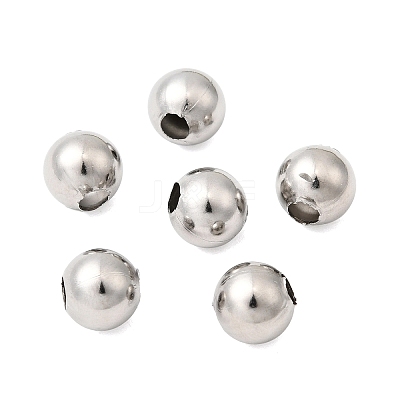 Tarnish Resistant 304 Stainless Steel Hollow Round Seamed Beads STAS-R032-8mm-1