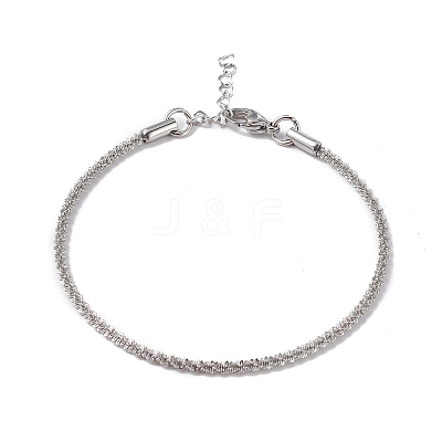 Non-Tarnish 304 Stainless Steel Bone Rope Chain Bracelet for Women BJEW-I311-01B-P-1