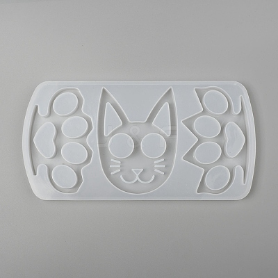 Cat & Paw Shape Self Defense Keychain Silicone Molds DIY-P006-30-1