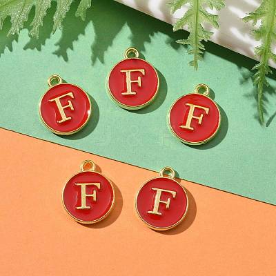 Golden Plated Alloy Enamel Charms X-ENAM-S118-03F-1