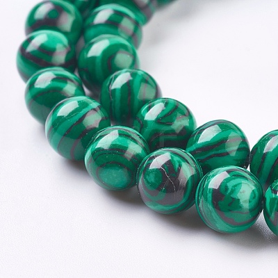 Synthetic Malachite Beads Strands X-TURQ-P028-04-8mm-1