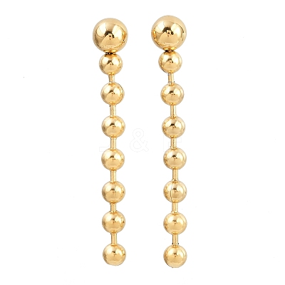 304 Stainless Steel Round Tassel Stud Earrings EJEW-D330-02G-1