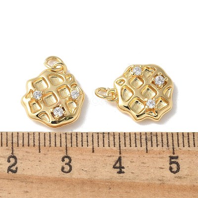 Brass Micro Pave Clear Cubic Zirconia Pendants KK-Q031-05G-1