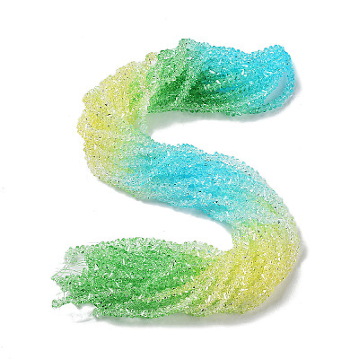 Transparent Glass Bead Strands X-GLAA-H023-03A-1