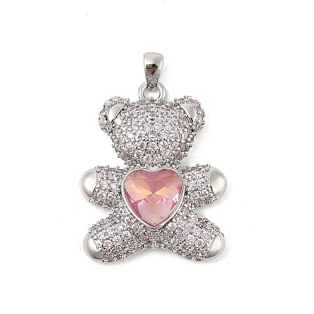 Brass Micro Pave Cubic Zirconia Pendants KK-P300-03P-02-1
