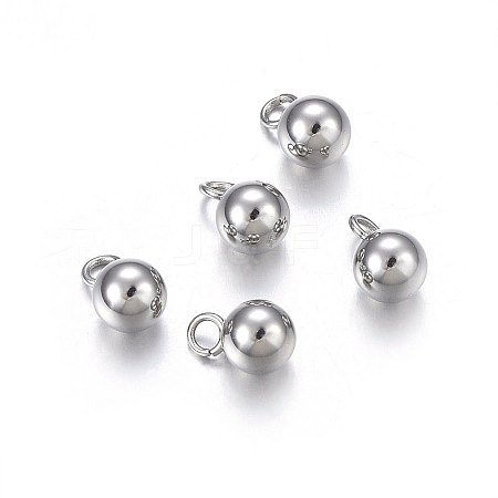 Tarnish Resistant 304 Stainless Steel Sphere Charms X-STAS-O107-04P-A-1