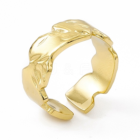Ion Plating(IP) 304 Stainless Steel Cuff Ring for Women RJEW-C060-12G-1