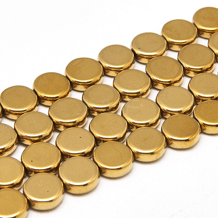 Electroplate Non-magnetic Synthetic Hematite Beads Strands G-T060-10mm-01F-1