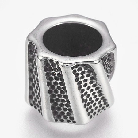 304 Stainless Steel Beads STAS-O101-10AS-1