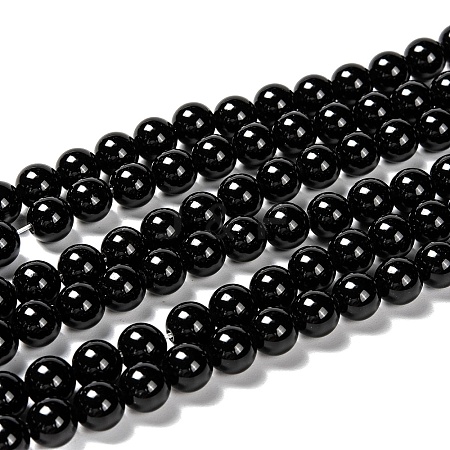 Natural Eyeless Obsidian Beads Strands G-K123-06-14mm-1