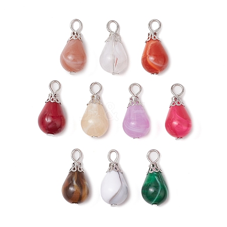 Imitation Gemstone Acrylic Pendants PALLOY-JF03329-02-1