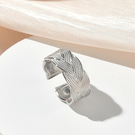 304 Stainless Steel Cuff Open Rings for Women RJEW-L341-03A-P-1