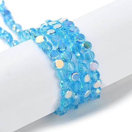 Transparent Electroplate Glass Beads Strands X-GLAA-Q099-A01-04-1