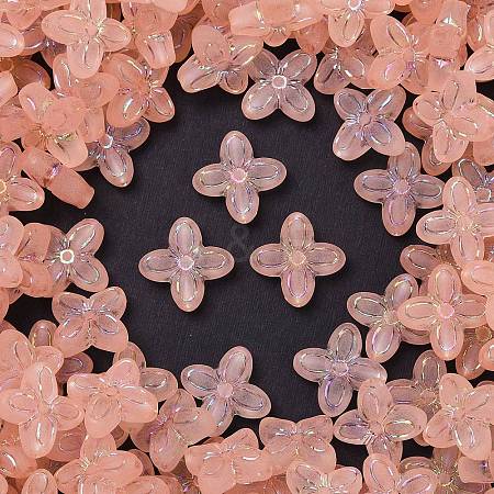 Frosted Transparent Acrylic Beads X1-OACR-P029-09B-02-1