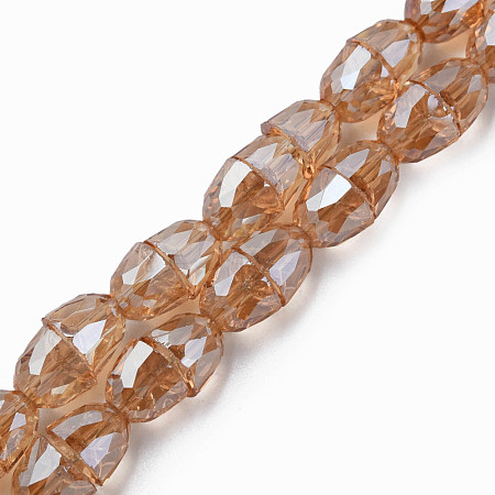 Electroplate Transparent Glass Beads Strands EGLA-N002-35-F02-1