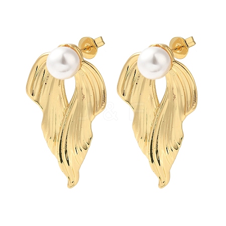 Rack Plating Brass Stud Earrings EJEW-B062-25G-1