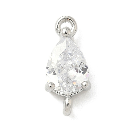 Brass Pave Cubic Zirconia Connector Charms KK-Z120-31P-03-1